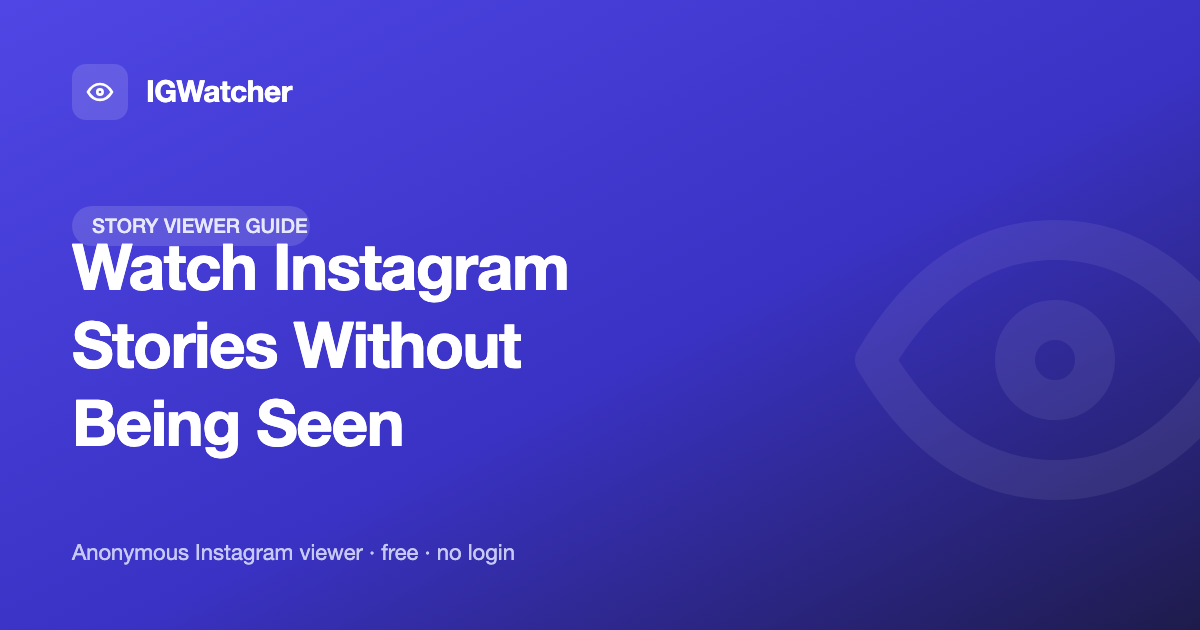 instagram stories without being seen